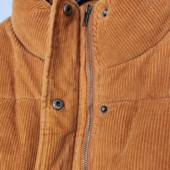 Forever 21 Women's Size Large Brown Corduroy Puffer Teddy Jacket - Picture 6 of 11